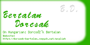 bertalan dorcsak business card